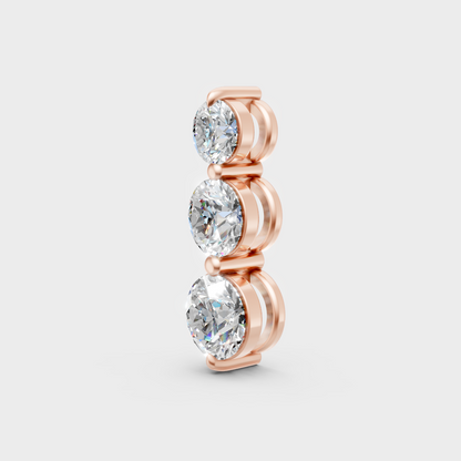 Rose Gold Round-Cut Lab-Grown Diamond Pendant For Modern Ethical Luxury