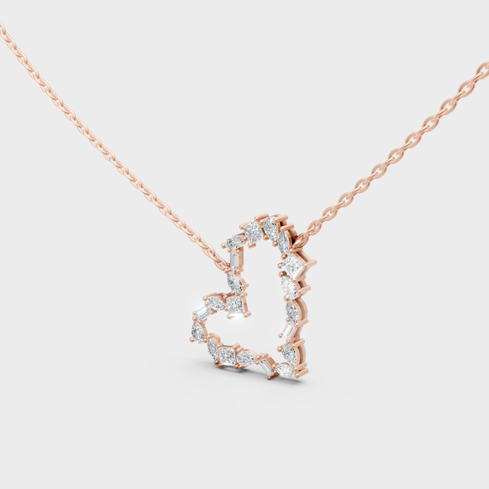Luxury Multi-Shape Lab-Grown Diamond Necklace Rose Gold