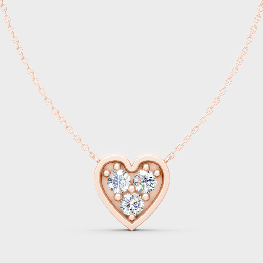 0.36 Ct Lab-Grown Round Cut Diamond Pendant In Rose Gold