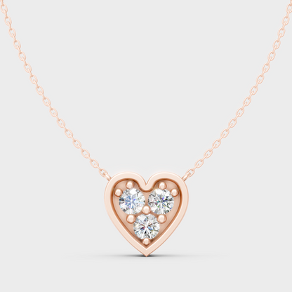 0.36 Ct Lab-Grown Round Cut Diamond Pendant In Rose Gold