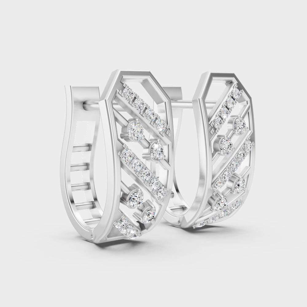 Premium White Gold Lab-Grown Diamond Hoop Earrings 0.175 Ct Each