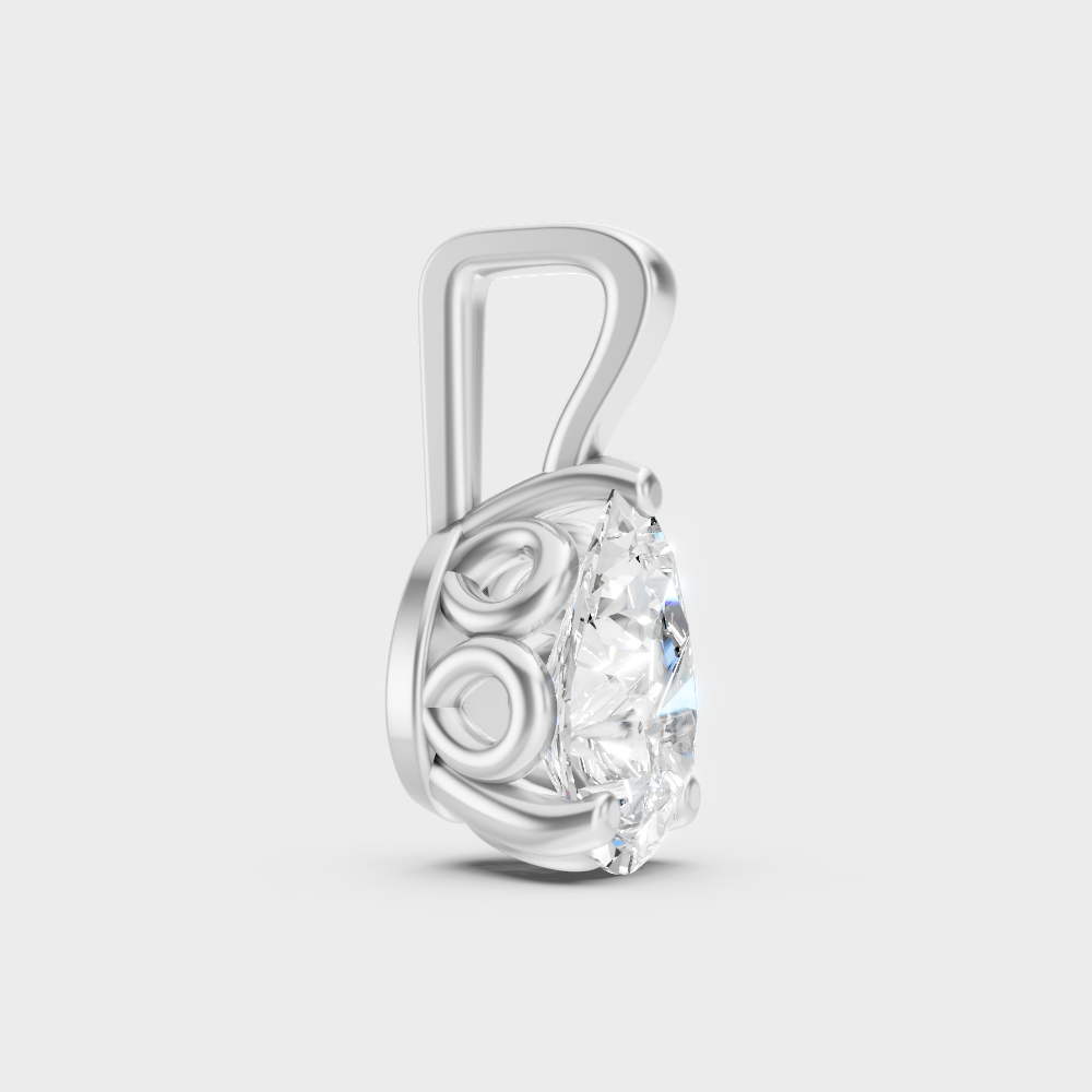 1 Ct Pear Cut Lab-Grown Diamond Pendant Without Chain 950 Platinum