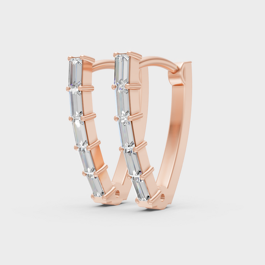 Hallmark 14K Rose Gold Lab-Grown Diamond Hoops