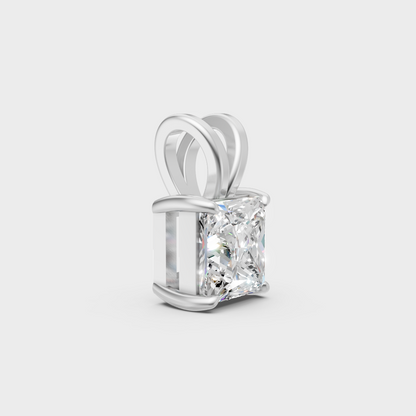 High-Polish 950 Platinum Princess-Cut Lab Diamond Pendant For A Brilliant Look