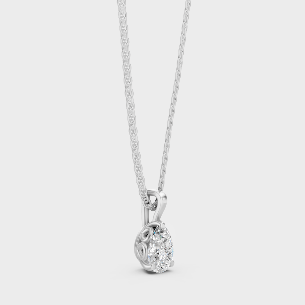 Certified Lab-Grown Diamond Pendant Necklace White Gold