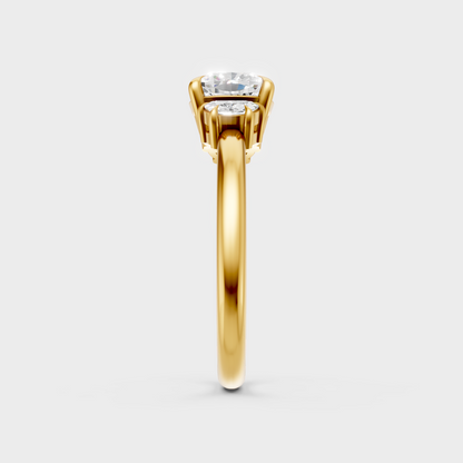 14K Yellow Gold 1.64 Carat Round-Cut Lab-Grown Diamond Ring For Ethical Luxury