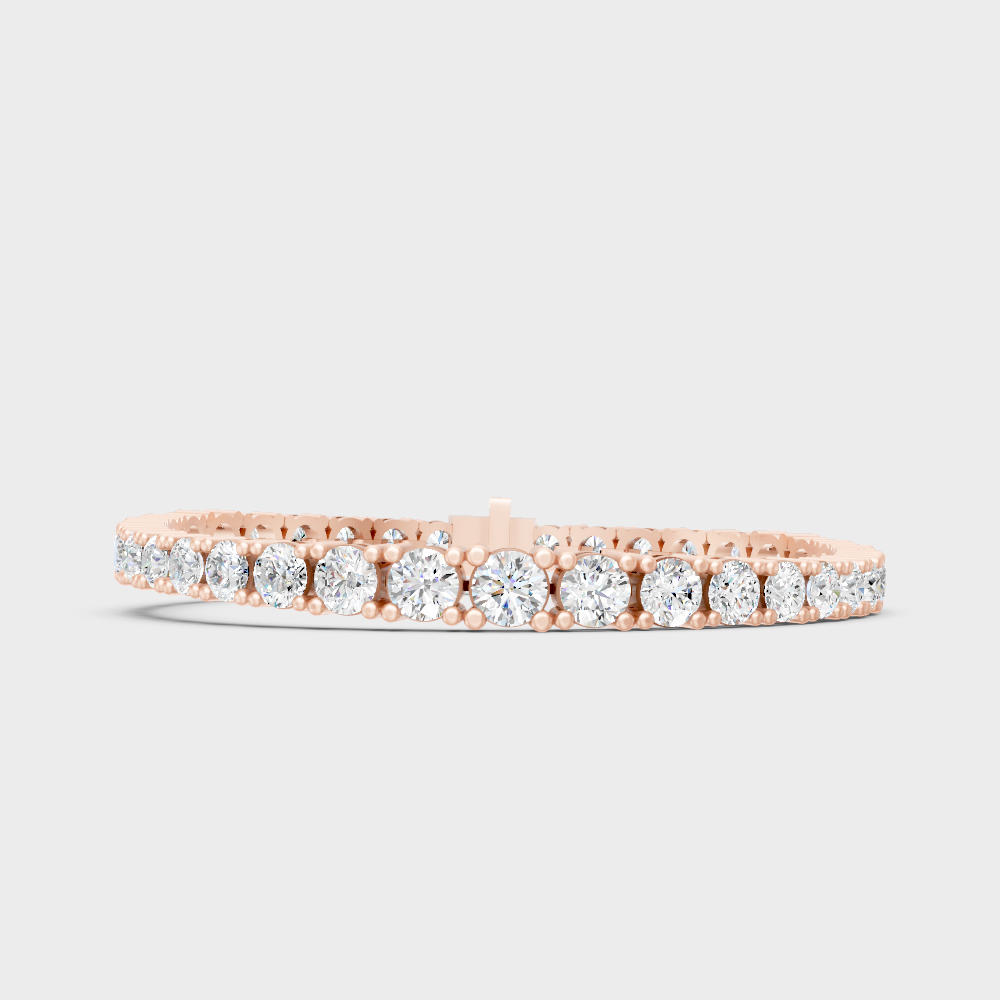 Elegant Lab Diamond Bracelet Round Cut Rose Gold