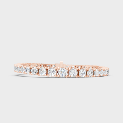Elegant Lab Diamond Bracelet Round Cut Rose Gold