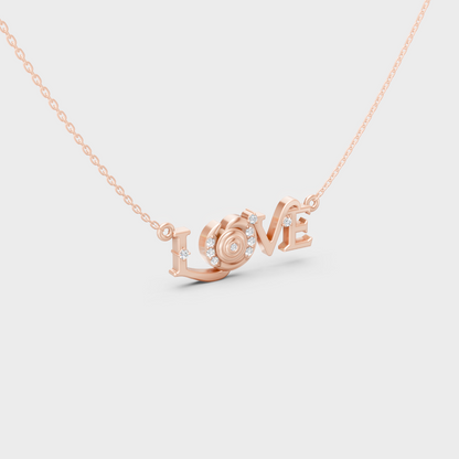 GLI Certified 0.09 Ct Round Lab-Grown Diamond Necklace Rose Gold