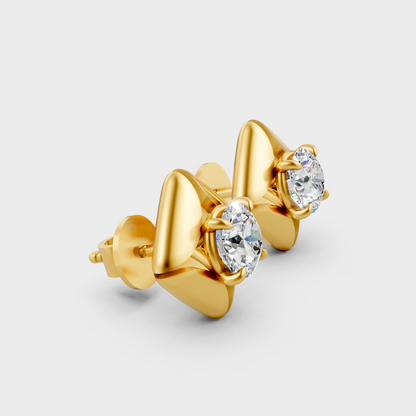 Round Cut Lab Grown Diamond Earrings in