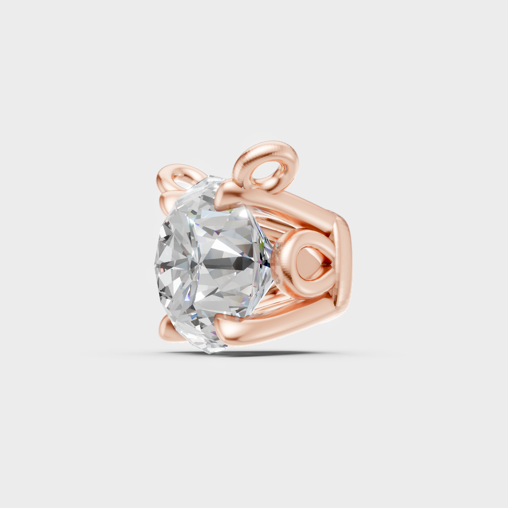 Brilliant Round Lab-Grown Diamond Pendant 18K Rose Gold