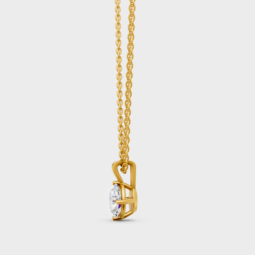 Elegant Oval Cut Lab Diamond Pendant Necklace Yellow Gold