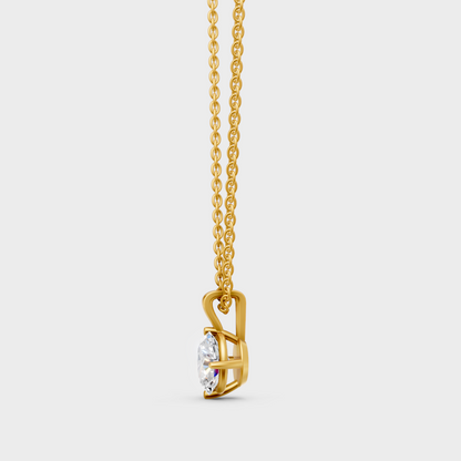 Elegant Oval Cut Lab Diamond Pendant Necklace Yellow Gold