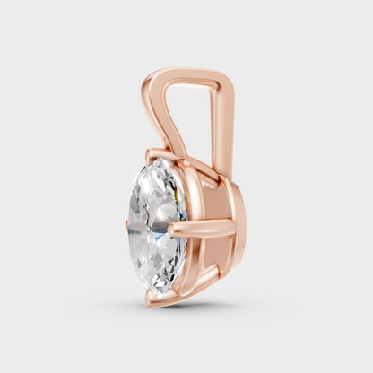 Hallmark Gold Oval Lab-Grown Diamond Pendant Rose Gold