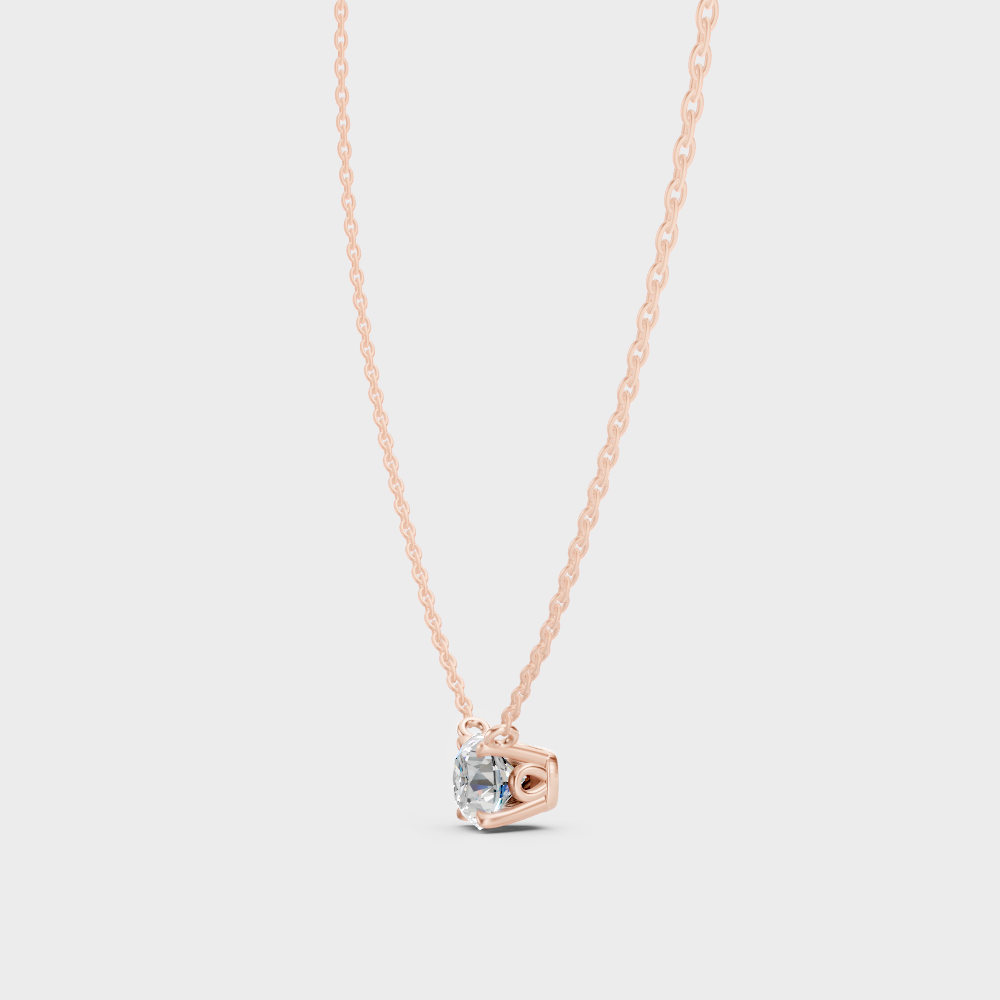 Ethical 9K Rose Gold Round Diamond Pendant Without Chain