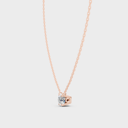 Ethical 9K Rose Gold Round Diamond Pendant Without Chain