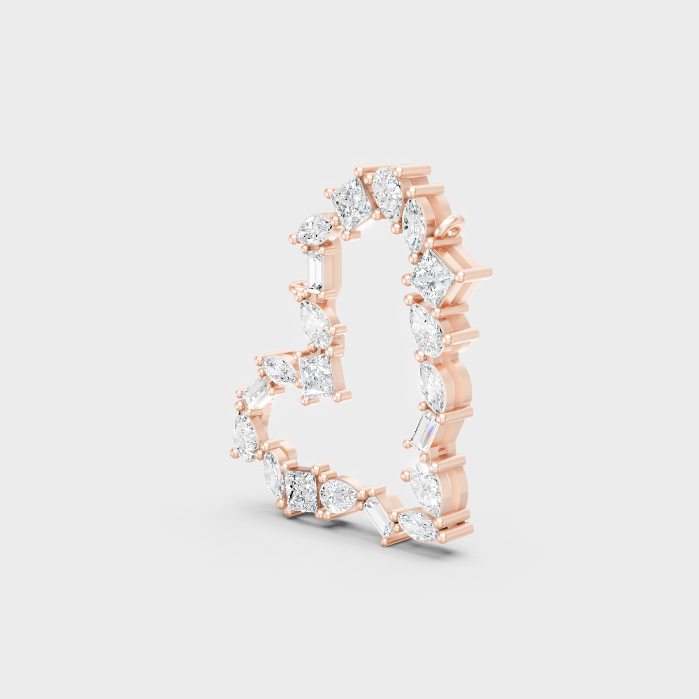 Unique Rose Gold Necklace Featuring Marquise, Pear, And Baguette Lab Diamonds