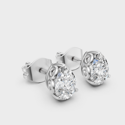 1 Ct Total Lab Diamond Stud Earrings In 950 Platinum