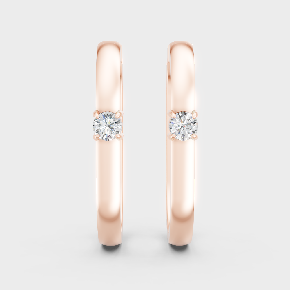 Modern Rose Gold Lab Diamond Earrings with Certified Round-Cut Stones