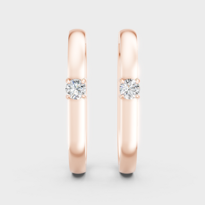 Modern Rose Gold Lab Diamond Earrings with Certified Round-Cut Stones