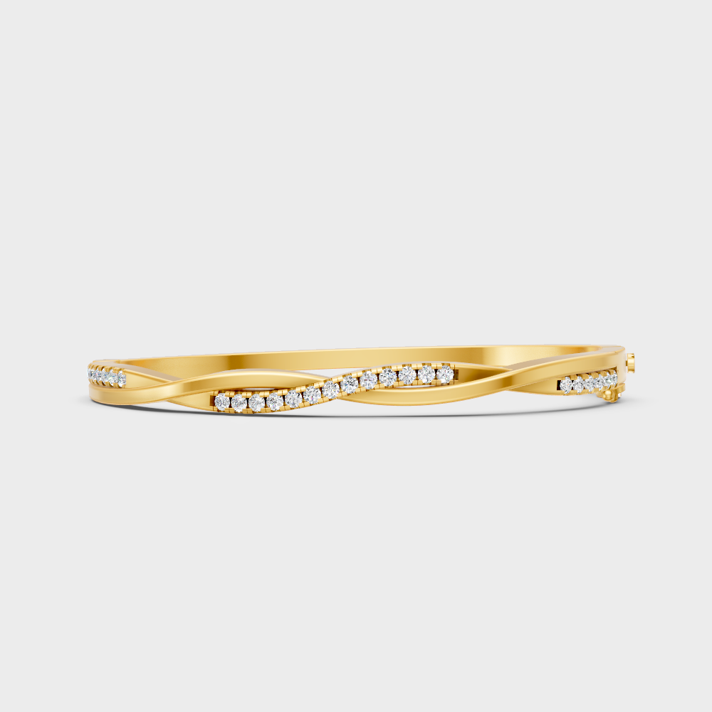 Minimal Round Cut Diamond Kada Yellow Gold