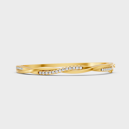 Minimal Round Cut Diamond Kada Yellow Gold