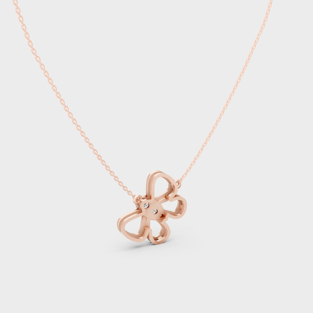 Fine Jewelry 0.16 Ct Lab-Grown Diamond Pendant Necklace Rose Gold
