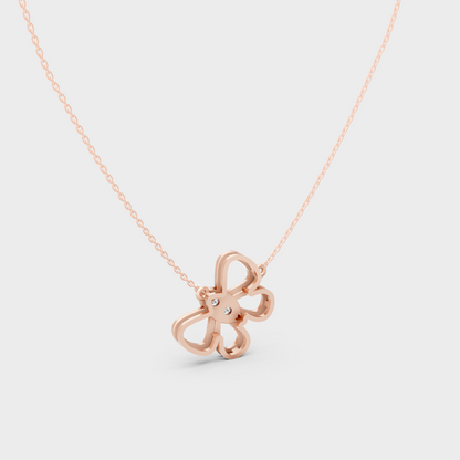 Fine Jewelry 0.16 Ct Lab-Grown Diamond Pendant Necklace Rose Gold