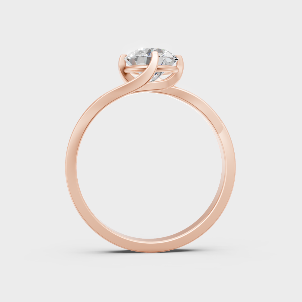 Modern Rose Gold Engagement Ring With A Brilliant Sustainable Diamond