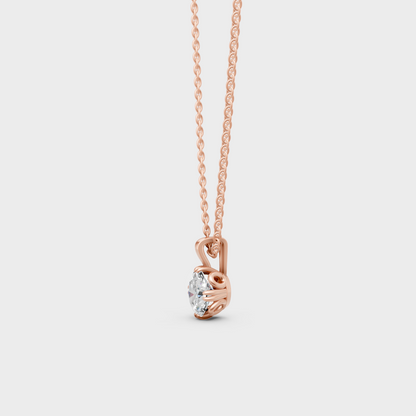 Modern 9K Rose Gold Jewelry With A Brilliant Sustainable Oval Diamond