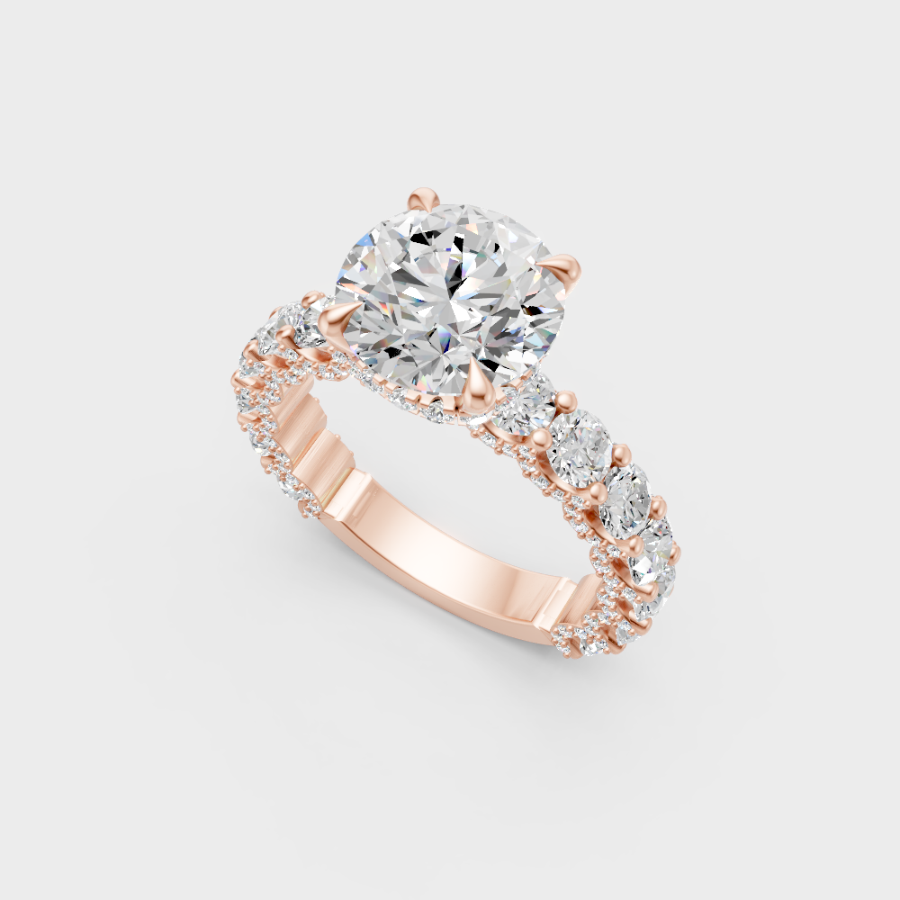 Unique rose gold solitaire featuring an Igi-certified round lab diamond