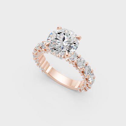 Unique rose gold solitaire featuring an Igi-certified round lab diamond