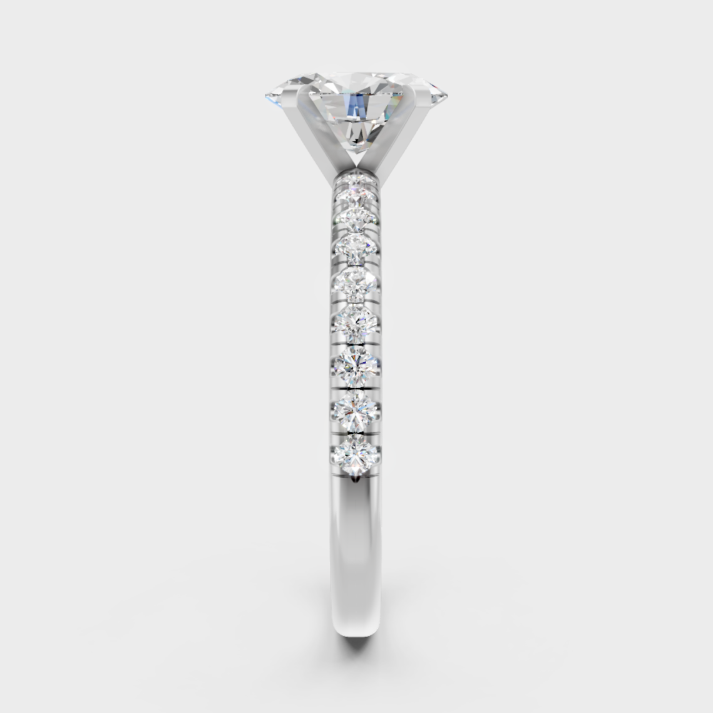 High-Polish 950 Platinum Oval Lab Diamond Ring For Maximum Brilliance