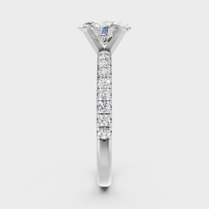High-Polish 950 Platinum Oval Lab Diamond Ring For Maximum Brilliance