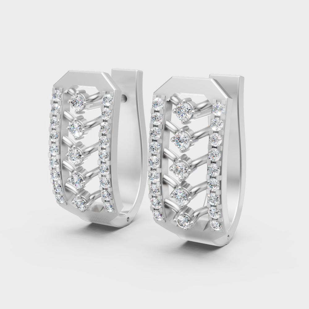 Premium White Gold Lab-Grown Diamond Hoop Earrings 0.22 Ct Each