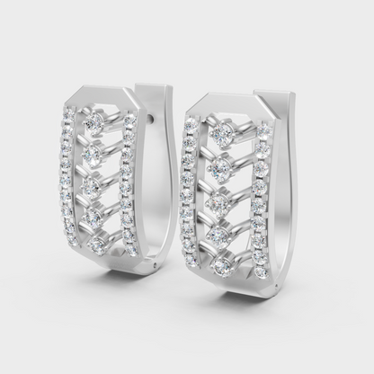 Premium White Gold Lab-Grown Diamond Hoop Earrings 0.22 Ct Each