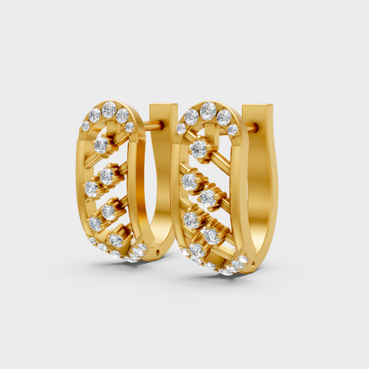 Luxury Yellow Gold Lab-Grown Diamond Hoop Earrings 0.20 Ct Each