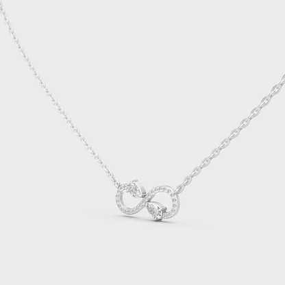 Luxury Infinity Diamond Pendant Necklace 0.71 Ct White Gold