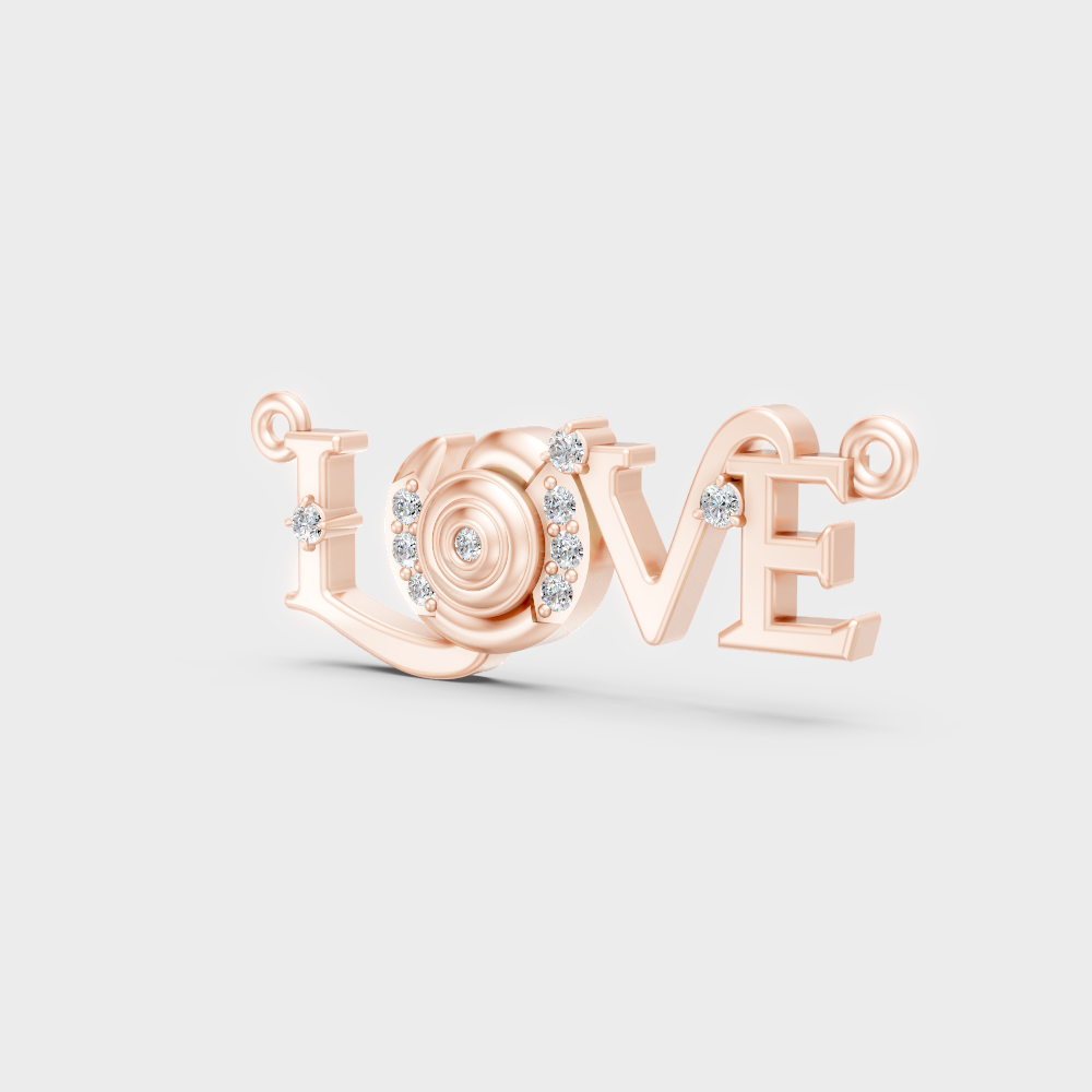  Modern 9K Rose Gold Diamond Pendant With A Brilliant Sustainable Diamond