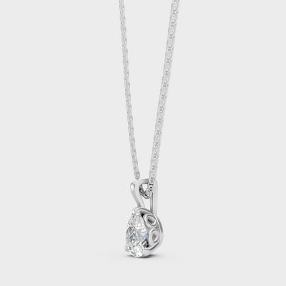 Elegant Pear Cut Diamond Pendant White Gold