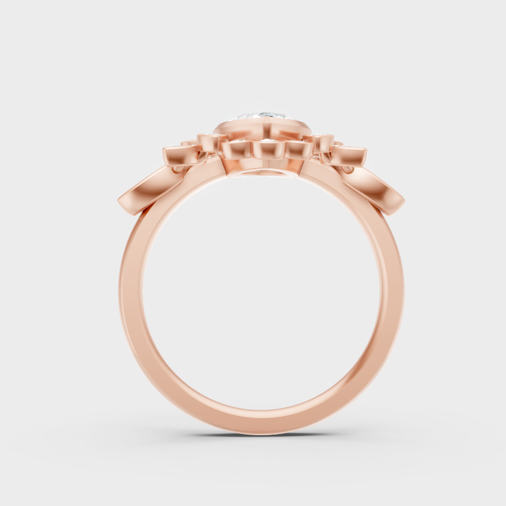 Modern 9K Rose Gold Engagement Ring With Brilliant Sustainable Diamonds