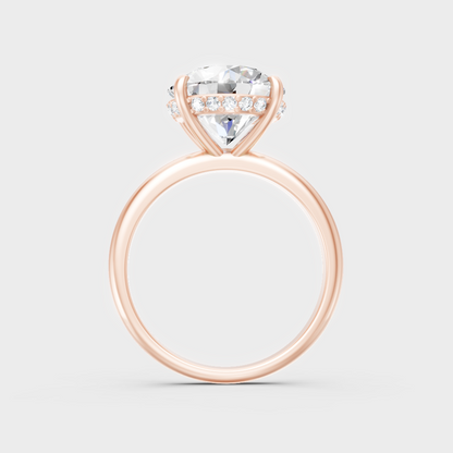 Modern Rose Gold Engagement Ring With A Brilliant Sustainable Diamond Halo