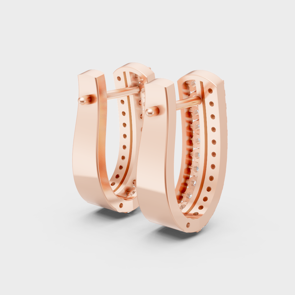 Luxury Rose Gold GLI Certified Diamond Hoop Earrings