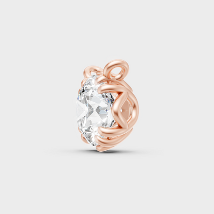 Luxury Round Cut Diamond Pendant Rose Gold