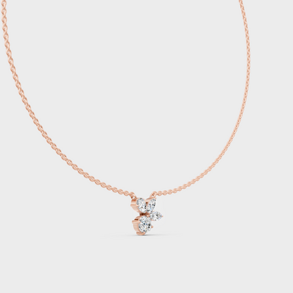 Rose Gold Pear Marquise And Round Lab-Grown Diamond Pendant For Modern Luxury