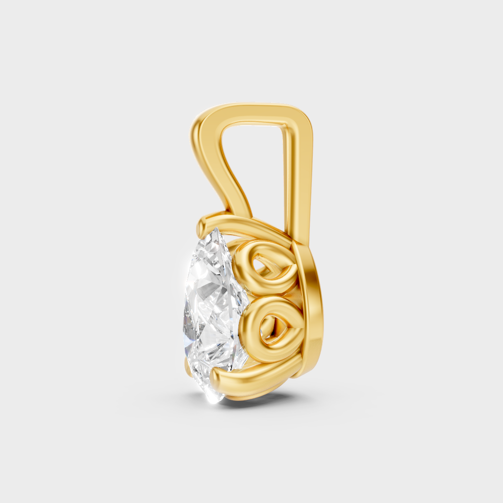 Certified Pear Shape Diamond Pendant Yellow Gold Fine Jewelry