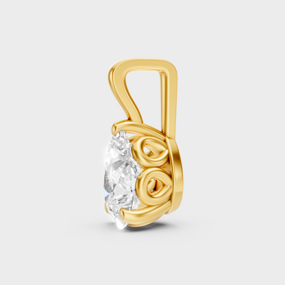 Certified Pear Shape Diamond Pendant Yellow Gold Fine Jewelry