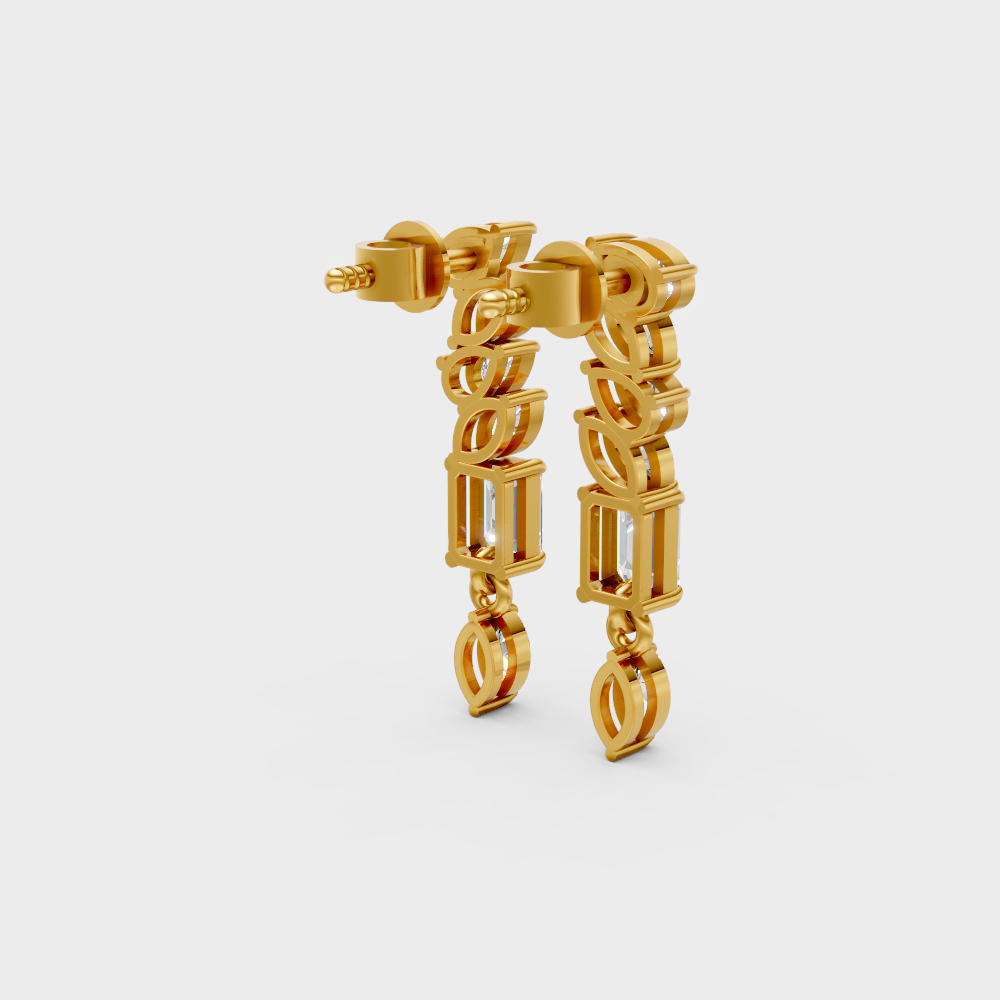 Ethical Lab-Grown Diamond Drop Earrings In Yellow Gold