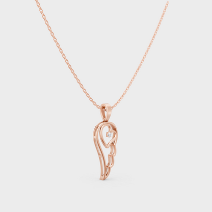 GLI Certified 0.045 Ct Round Lab-Grown Diamond Necklace Rose Gold