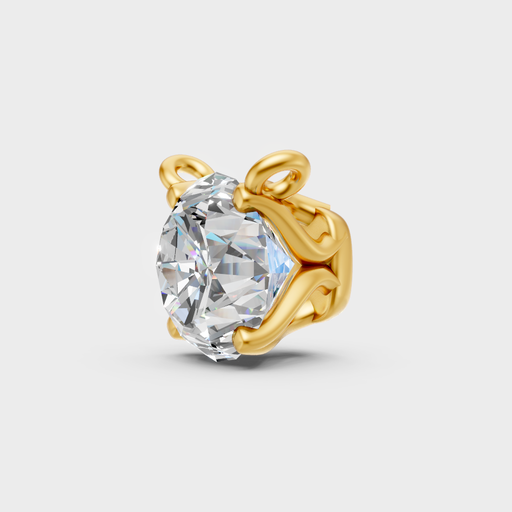Elegant 1 Carat Round Diamond Pendant Yellow Gold
